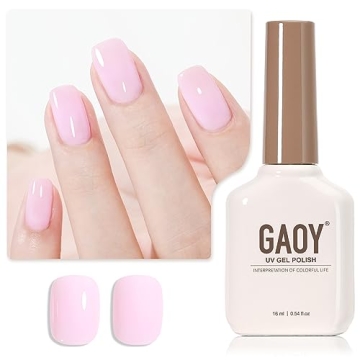 GAOY Baby Pink Gel Nail Polish, 16ml Soak Off UV Light Cure Gel Polish for Nail Art DIY Manicure at ...
