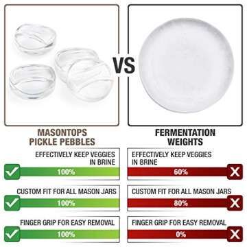Masontops Pickle Pebble Glass Infinity Weights for Fermenting - Pickling Weight Set - Small/Regular ...