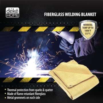 Fireproof Welding Blanket 4x6 ft, 1,000°F Heat Resistant