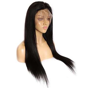 Maxine 13x6 Transparent Human Hair Lace Front Wigs 150% Density Silky Straight Wave Human Hair Wig for Black Women Brazilian Glueless Lace Wig Virgin Human Hair 24 Inch