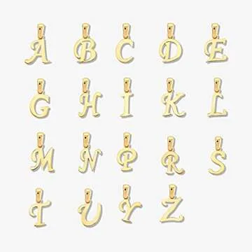 GELIN 14K Solid Gold Custom Script Initial A Necklace | 14 Gold Letter Pendant Necklace for Women, A-Z, All Letters, 18"