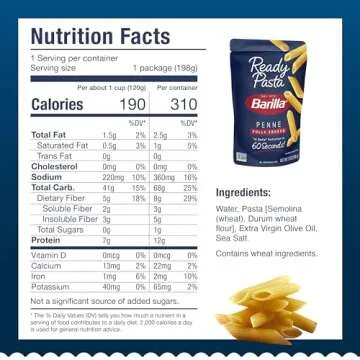 Barilla Ready Pasta, Penne, 7 oz. Pouch (pack of 7)