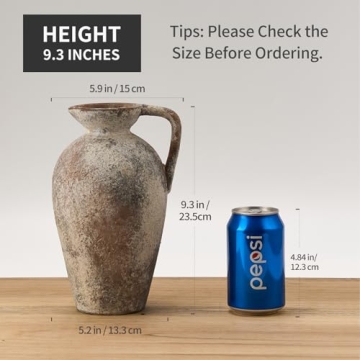 LUKA Rustic Farmhouse Ceramic Vase, Perfect for Decor