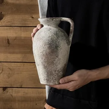 LUKA Rustic Farmhouse Ceramic Vase, Perfect for Decor