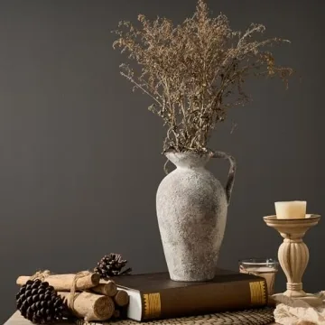 LUKA Rustic Farmhouse Ceramic Vase, Perfect for Decor