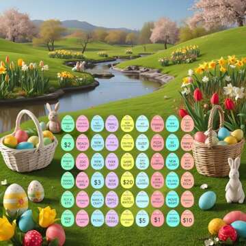 QYESQ Easter Egg Fillers - 60 Pack Fun Tokens for Everyone