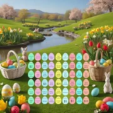 QYESQ Easter Egg Fillers - 60 Pack Fun Tokens for Everyone