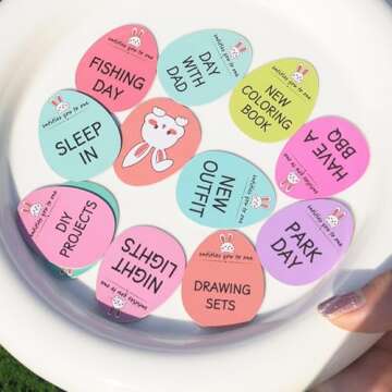 QYESQ Easter Egg Fillers - 60 Pack Fun Tokens for Everyone