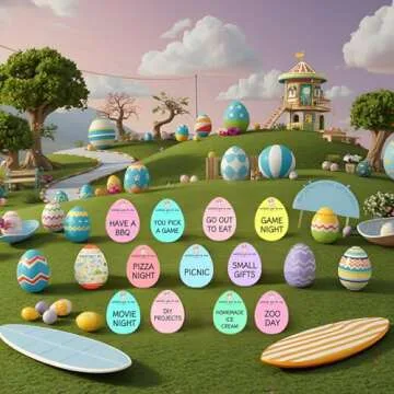 QYESQ Easter Egg Fillers - 60 Pack Fun Tokens for Everyone