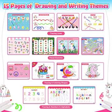 MDINGTD Kids Toys Montessori Toys for Toddlers, Unicorns Gifts for Girls Age 3-5 30 Themes Busy Book for Kids Preschool Educational Learning Toys for 3-5 Year Olds Girls Preschool Learning Activities