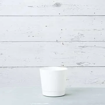 Novelty Majestic Full Depth Round Cylinder Pot, Glossy White, 8-Inch (10082)