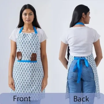 CPC 100% Cotton Kitchen Apron with Adjustable Neck