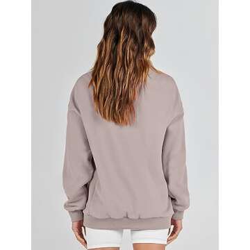 ANRABESS Womens Oversized Sweatshirts Turtleneck Pullover Long Sleeve Hoodies Tops 2024 Fall Fashion Preppy Outfits Khaki-S