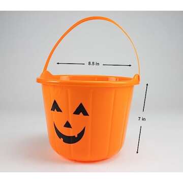 Halloween Candy Pumpkin Bucket Gift (50ct) Already Filled Treats Candies Kids Adults Pumpkin Spooky Basket Snacks Cookies Variety Pack Care Package Women Mixed Bulk Sampler Children Boys Girls College Students