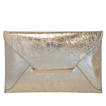 JNB Crushed Metallic Envelope Clutch - Stylish Gold Design for Events