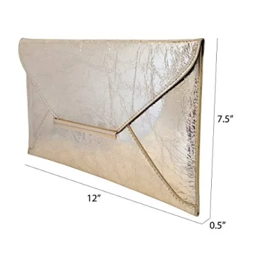 JNB Crushed Metallic Envelope Clutch for Any Occasion