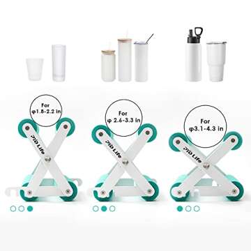 PYD Life Cup Tumbler Cradle Holder for Crafting Vinyl Application Mint Green with Foam Measurements 3 Adjustable Width for Tumblers Cups Mugs Bottles Epoxy Crafts