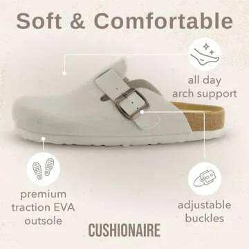 CUSHIONAIRE Hana Womens Clogs | Comfortable Vegan Suede Slip-Ons