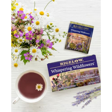 Bigelow Whispering Wildflowers Herbal Tea Plus L-Theanine, Supports Stress Relief & Relaxation, Caff...
