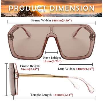 FEISEDY Siamese One Piece Sunglasses - Stylish & Retro