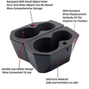 Dasbecan 2PCS Car Door Cup Holder Compatible with 2009-2020 Dodge Ram 1500 2500 3500 4500 5500 Front Driver Passenger Foam Holder Replaces # 5NN24XXXAA 1LD23XXXAA