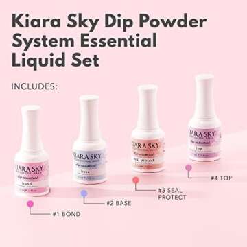 KIARA SKY Professional - Dip Manicure Nail Liquid - Long Lasting Nail Gel - Beauty Essentials Nail Design for Nail Art - Dip Liquids for Nails Repair Treatment 0.5 fl oz, Essentials Kit Steps 1-4