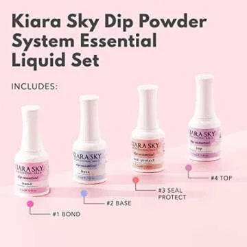 KIARA SKY Professional - Dip Manicure Nail Liquid - Long Lasting Nail Gel - Beauty Essentials Nail Design for Nail Art - Dip Liquids for Nails Repair Treatment 0.5 fl oz, Essentials Kit Steps 1-4