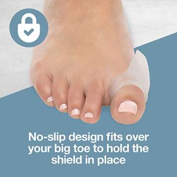ZenToes Bunion Relief Guards | Gel Toe Protectors | Reusable Cushion for Big Toe Discomfort & Friction | Soft, Durable Shield for Foot Comfort | Fits Left & Right Feet | 4 Count