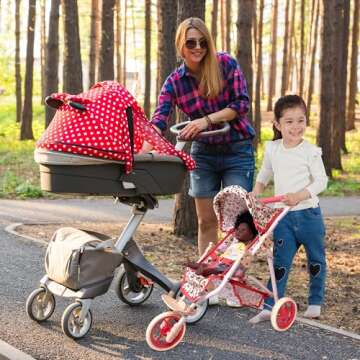 Baby Doll Stroller for Dolls | Play Toy Doll Stroller for Toddlers 3 Year Old Girls Gift | Push Pram...