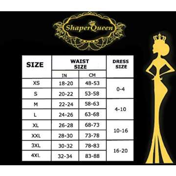 ShaperQueen102B Tummy Control Shapewear Thong for Women – Black High Waist Tummy Control Thong, Waist Cincher for Women (XXL, Black)