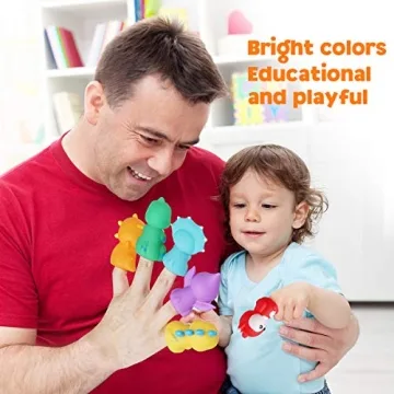 Vanmor Rubber Animal Bath Finger Puppets for Kids 1-3