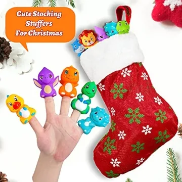 Vanmor Rubber Animal Bath Finger Puppets for Kids 1-3