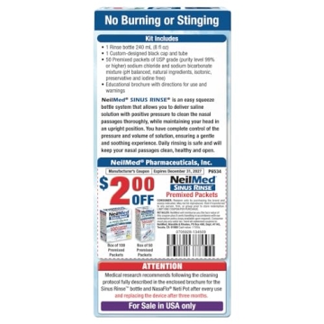NeilMed Sinus Rinse Kit Nasal Relief 50 Count