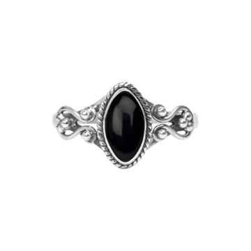 Elegant Black Onyx Handmade Silver Ring for Women