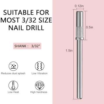 C12rtive 100 Pcs 3mm Professional Small Sanding Bands & 2Pcs Small Mandrel Bit Set for Nail Drill,18...