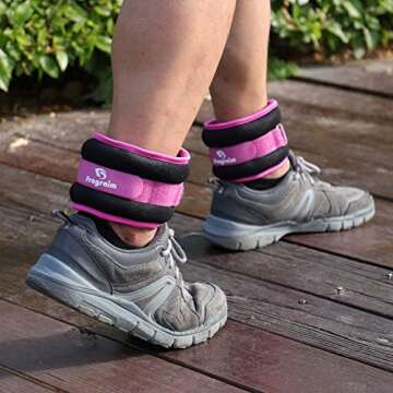 Ankle Weights for Women, Men and Kids - 1.5 LBS x 2 Strength Training Wrist/Leg/Arm Weight with Adjustable Strap for Jogging, Gymnastics, Aerobics, Physical Therapy (Purple)