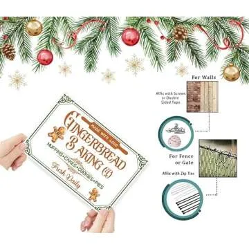 Gingerbread Baking Co. Tin Sign Vintage Retro Muffins Cookies Cakes Pies Fresh Daily Christmas Decor For Kitchen,Home Farmhouse Bar Cafes Shop Pub Wall Decor Plaque 8x12 inch