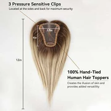 HAIRCUBE Remy Human Hair Toppers for Women 12in