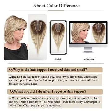 HAIRCUBE Remy Human Hair Toppers for Women 12in