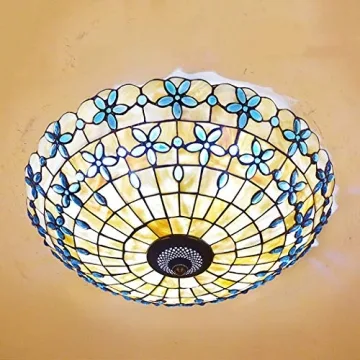 AIBOTY Mediterranean Tiffany Style Ceiling Light Fixture