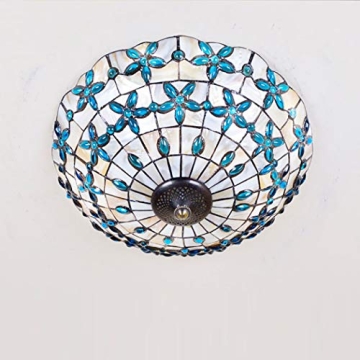 AIBOTY Mediterranean Tiffany Style Ceiling Light Fixture