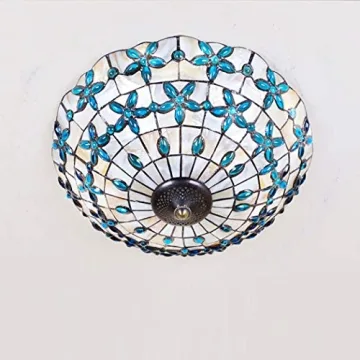 AIBOTY Mediterranean Tiffany Style Ceiling Light Fixture
