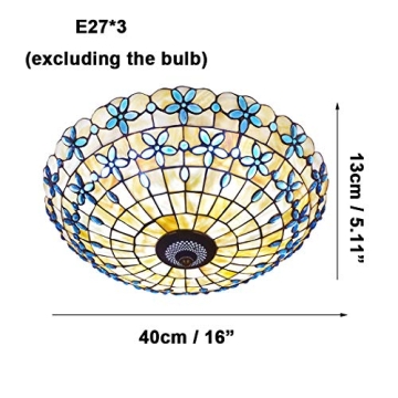 AIBOTY Mediterranean Tiffany Style Ceiling Light Fixture