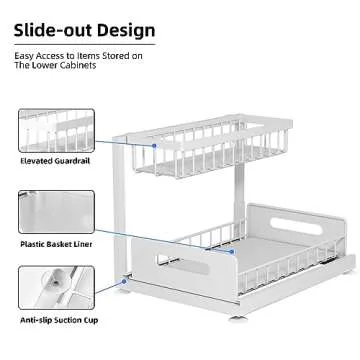 Printrest 2-Tier Sliding Drawer Organizer for Kitchen and Bathroom