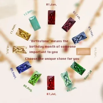 Sundurich Gold Birthstone Necklace for Women 14K Plated