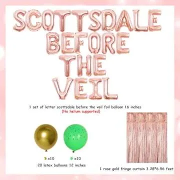 Scottsdale Bachelorette Party Decorations Rose Gold Theme