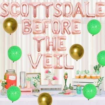 Scottsdale Bachelorette Party Decorations Rose Gold Theme