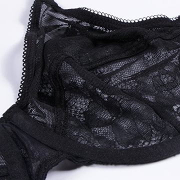 HSIA 38 DDD Bras for Women Full Coverage Underwire Bras Plus Size,Lifting Lace Bra for Heavy Breast Black