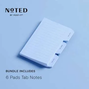 Noted by Post-it Brand Grey Tab Sticky Notes, 3x4 in, 30 Sheets/Pad, 90 Sheets Total (NTD-TAB-Gry)