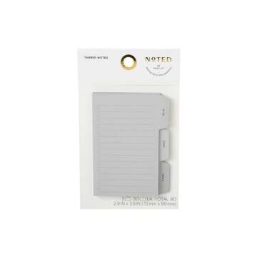 Noted by Post-it Brand Grey Tab Sticky Notes, 3x4 in, 30 Sheets/Pad, 90 Sheets Total (NTD-TAB-Gry)